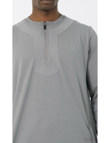 Qamis Jogging Amwaj Gris Qaba'il