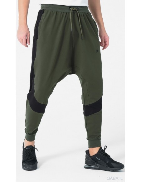 Sarouel Jogging Kaki et Noir Qaba'il