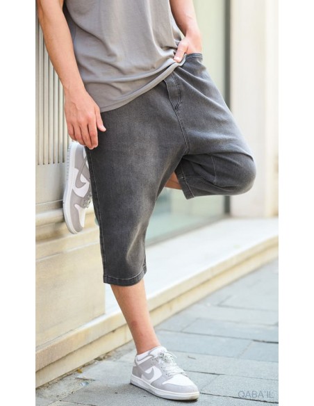 Sarouel Bermuda Jean Stretch S25 Gris Qaba'il
