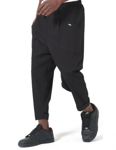 Sarouel Design noir Qaba’il homme avec taille élastique et poches latérales