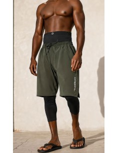 Short de Bain Homme Kaki...
