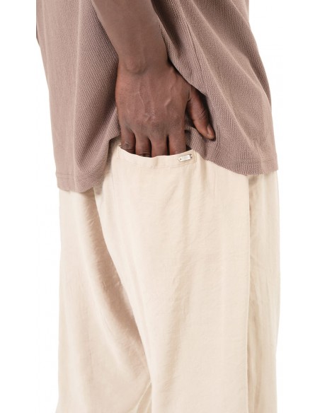 Sarouel Pantacourt Classik Tencel Beige Homme Qaba'il