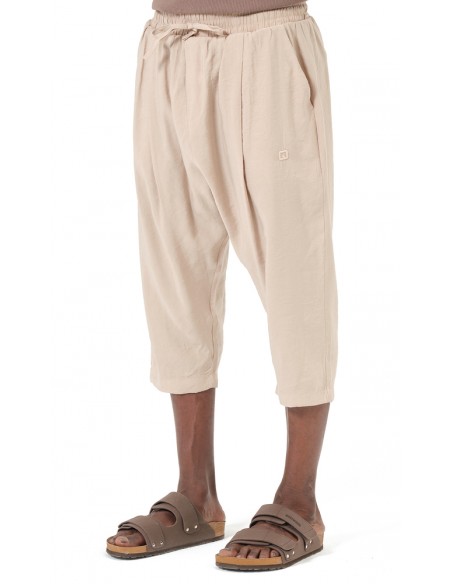 Sarouel Pantacourt Classik Tencel Beige Homme Qaba'il