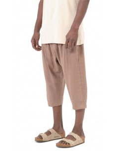 Sarouel pantacourt Classik Tencel taupe homme Qaba'il avec coupe ample 2