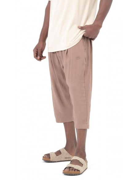 Sarouel Pantacourt Classik Tencel Taupe Homme Qaba'il