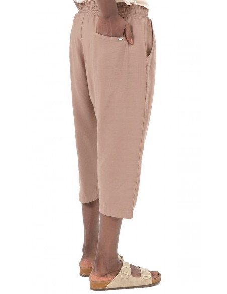 Sarouel Pantacourt Classik Tencel Taupe Homme Qaba'il