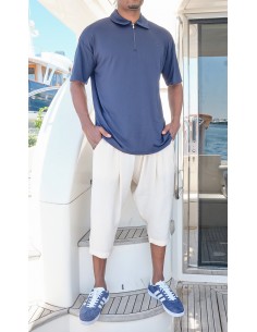 Sarouel pantacourt Classik Tencel crème homme Qaba'il avec coupe ample