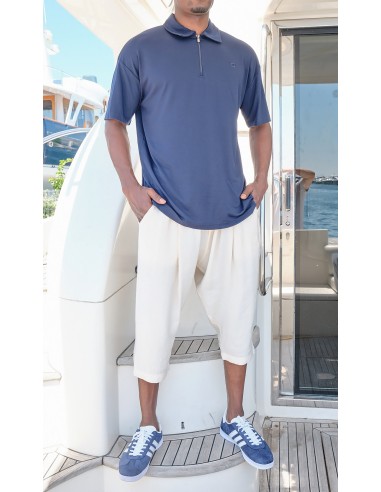 Sarouel pantacourt Classik Tencel crème homme Qaba'il avec coupe ample