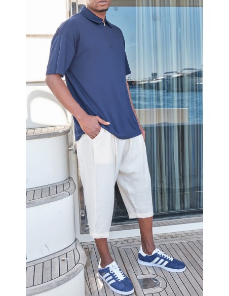 Sarouel Pantacourt Classik Tencel Crème Homme Qaba'il