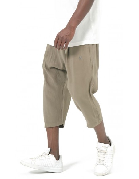 Sarouel Pantacourt Classik Tencel Kaki Homme Qaba'il