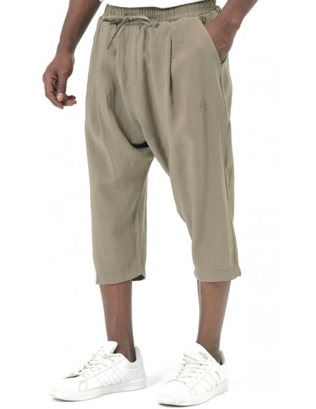 Sarouel Pantacourt Classik Tencel Kaki Homme Qaba'il