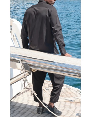 Chemise Homme Design Noire Qaba'il