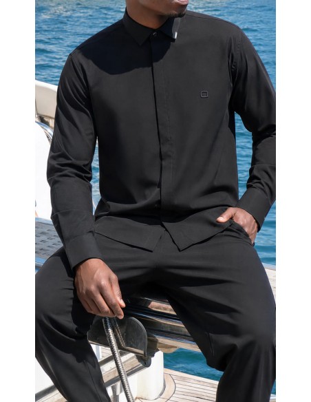 Chemise Design Noir Homme Qaba'il