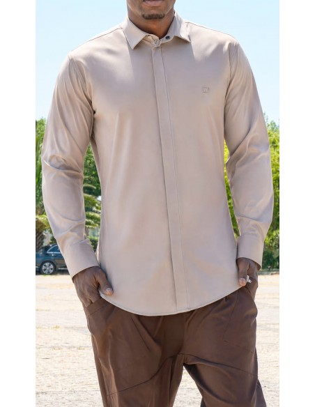 Chemise Design Beige Homme Qaba’il