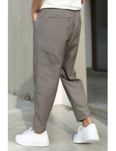 Sarouel Jeans Stretch Drop Anthracite Homme Qaba'il vue face 2
