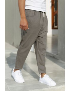 Sarouel Jeans Stretch Drop Anthracite Homme Qaba'il vue face